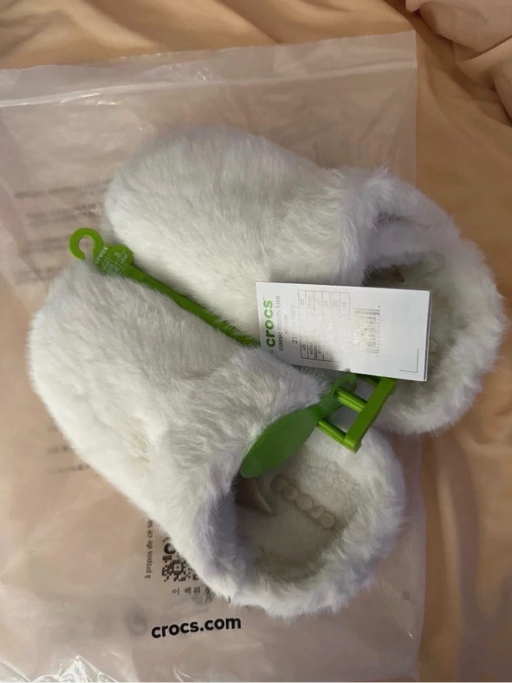 Crocs Cozzzy Luxe Slippers | Chalk ~ NWT